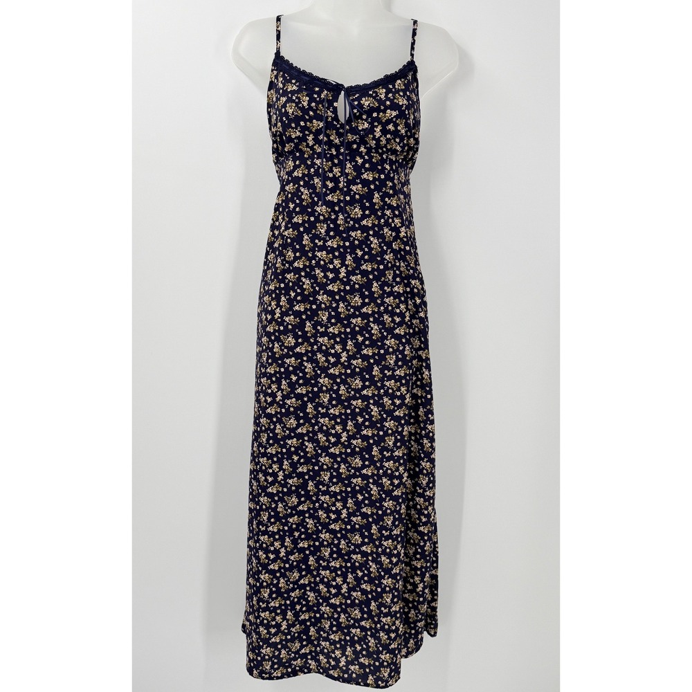 New Garden Floral Maxi slip‎ Dress Lace Womens sz L wedding guest coquette y2k